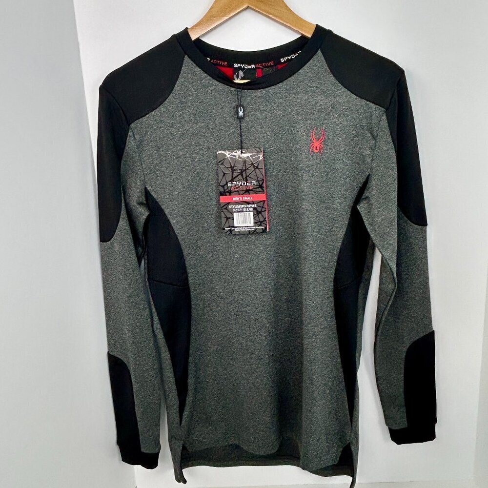 SPYDER ACTIVE Men's Shirt | Size S | Gray & Black with red logo |‎ New with Tags